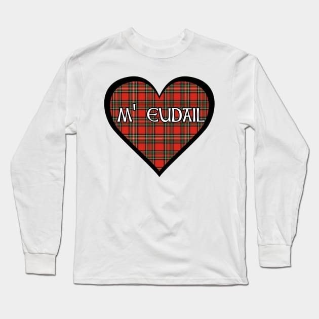 Royal Stewart tartan heart "my darling" in Gaelic "m' eudail" Long Sleeve T-Shirt by Kyttsy Krafts